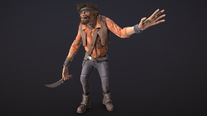 BGaE2 Fan Art - Gibbon/Human Hybrid 3D Model