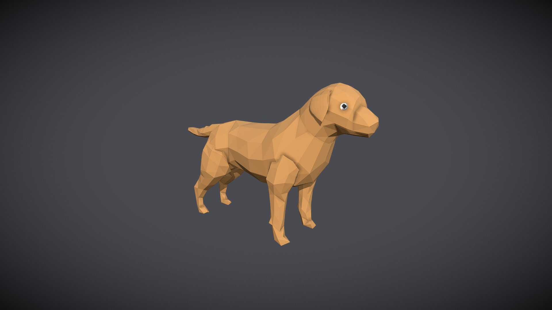 3D model Low-Poly Dog - This is a 3D model of the Low-Poly Dog. The 3D model is about a small yellow toy.