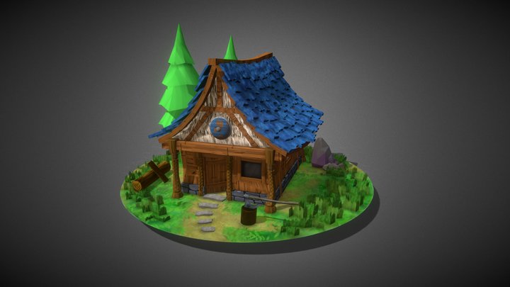 Stylized House game asset - Viking 3D Model