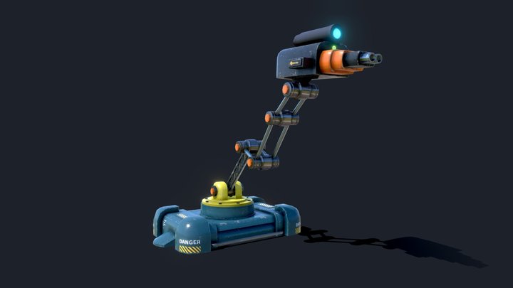 Sci-Fi Turret Animated