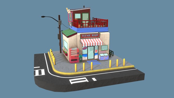 Teenie Mart - Convenience Store 3D Model