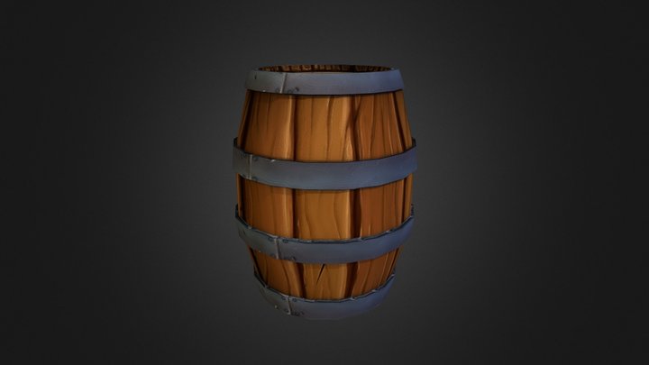 Cartoon Barrel 3D Model