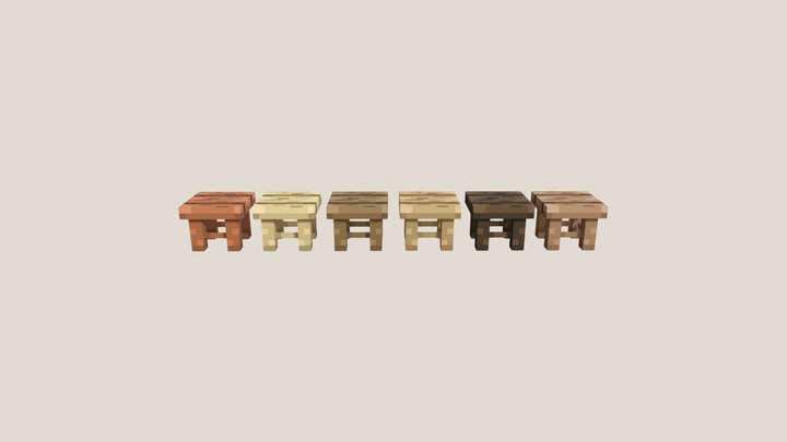 Minecraft stools 3D Model