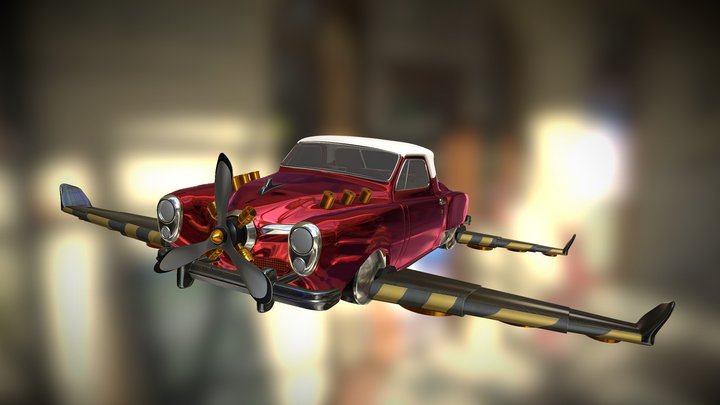 Retro flying car 3D Model