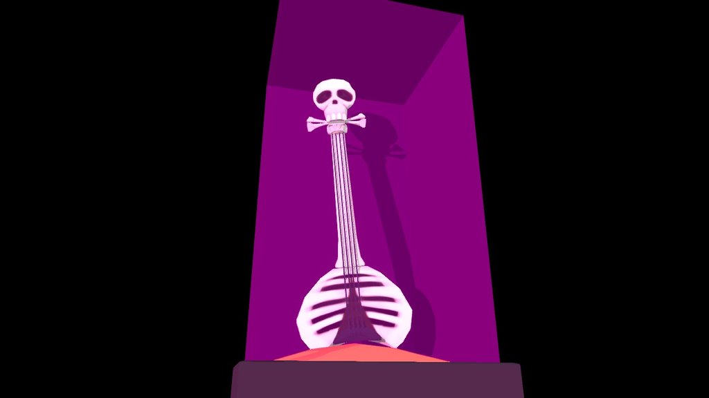 skull guitar and box