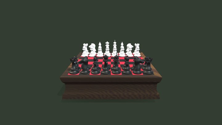 3D Sketchbook 10-Full Chess Set 3D Model