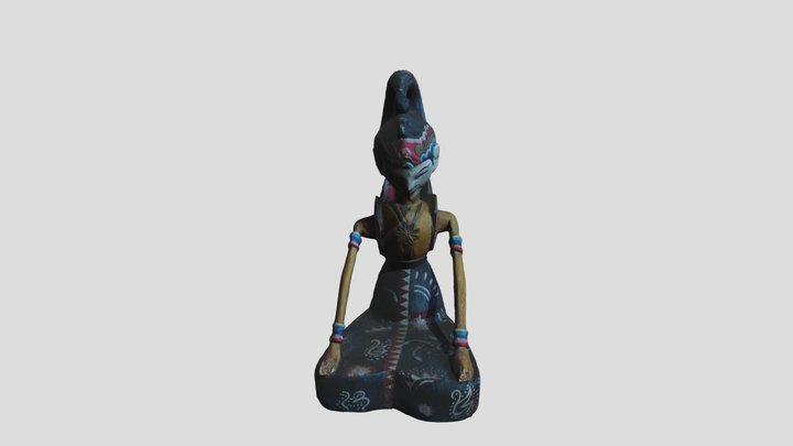Indonesian Wood Statue 3D Model