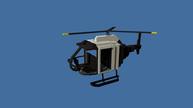 Police Helicopter - Cubik Model 3D Model