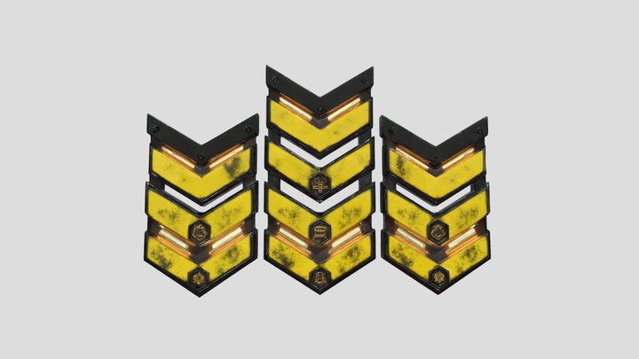 Futuristic Cyberpunk Chevrons Tech Emblems – Free 3D Model STL