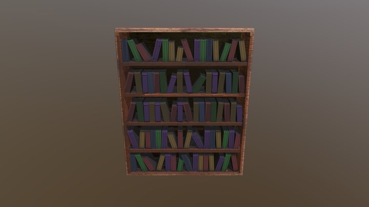 Bookshelf - High poly - Textured 3D Model