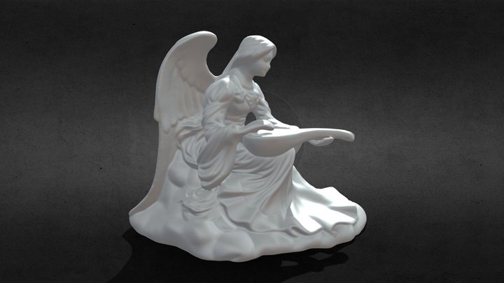 Lute Angel Night-Light 3D Model