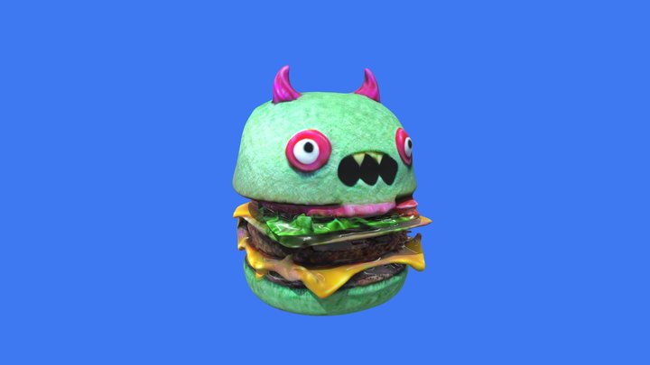 toon monster burguer – Free 3D Model STL
