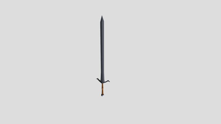 Low Poly Simple Sword 3D Model