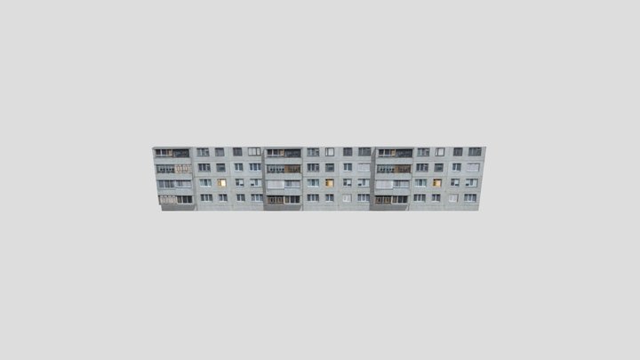 Russian panel house 3D Model