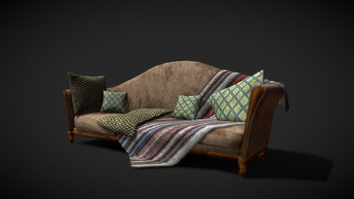 Game Ready Sofa/Couch | Low Polycount 3D Model