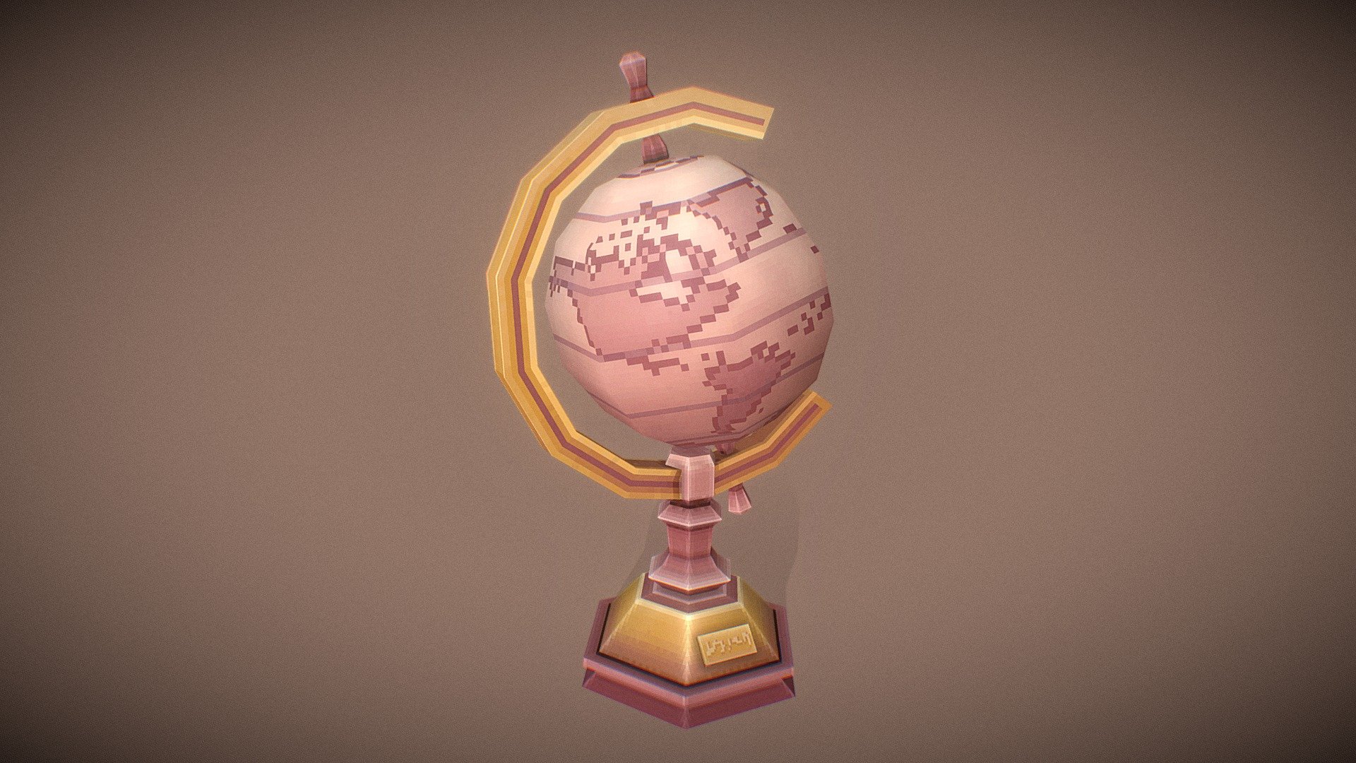 Low Poly Vintage Archaeologist Globe