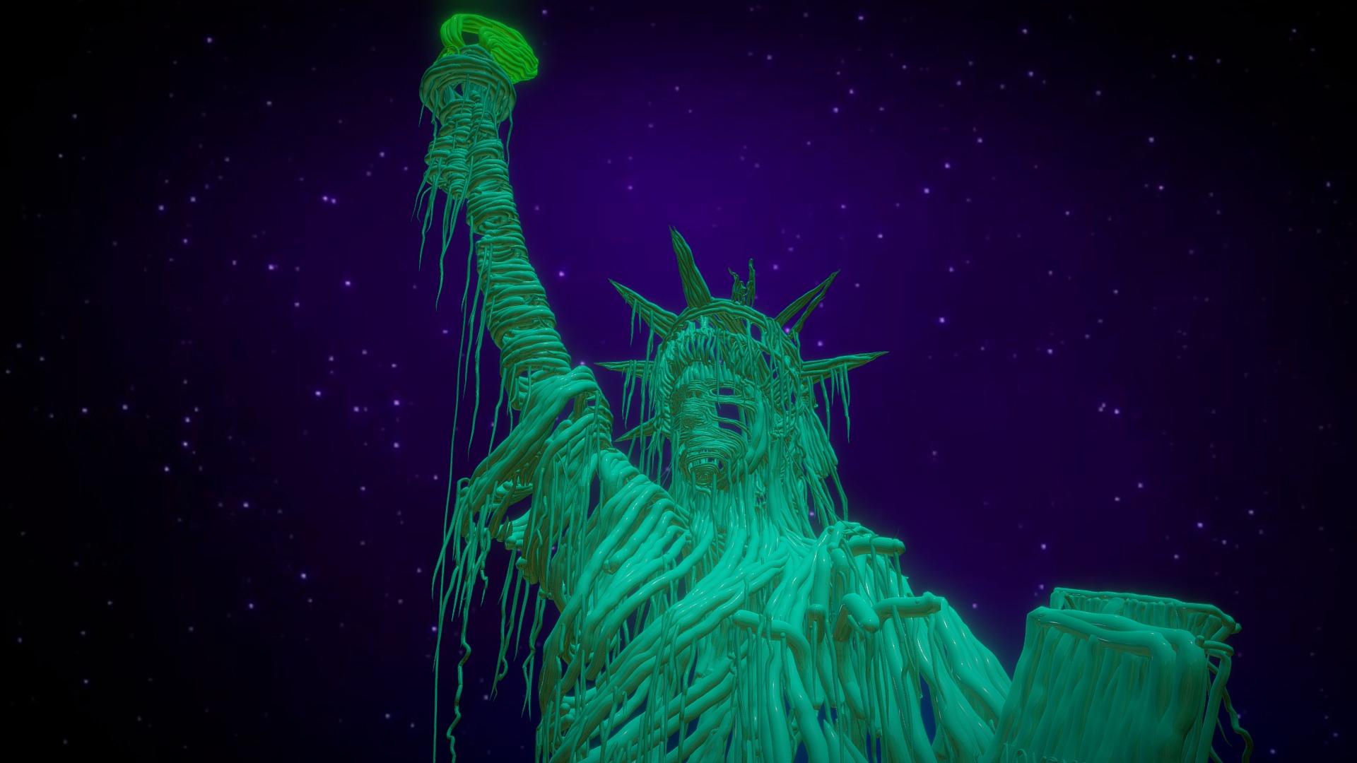 3D model Tilt Brush: "America great again? - This is a 3D model of the Tilt Brush: "America great again?. The 3D model is about a person in a garment.
