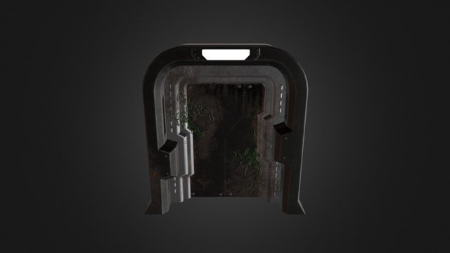 Science-Fiction Door (Mid-Poly) 3D Model