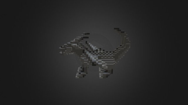 Voxel Black Dragon 3D Model