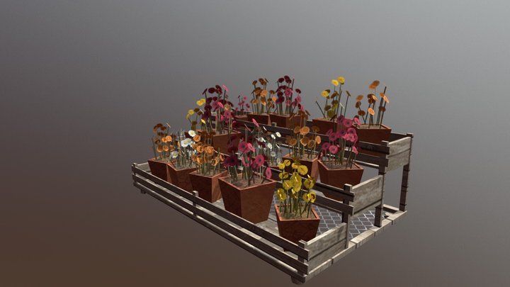 Flower Stand Filled 3D Model