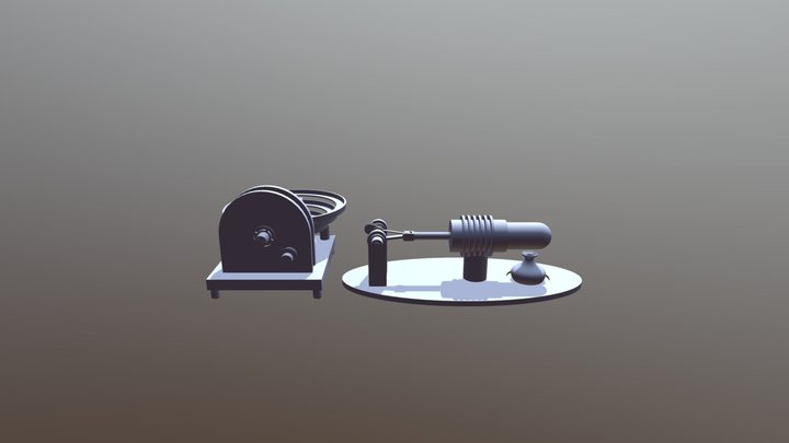 Beta Stirling Engine 3D Model