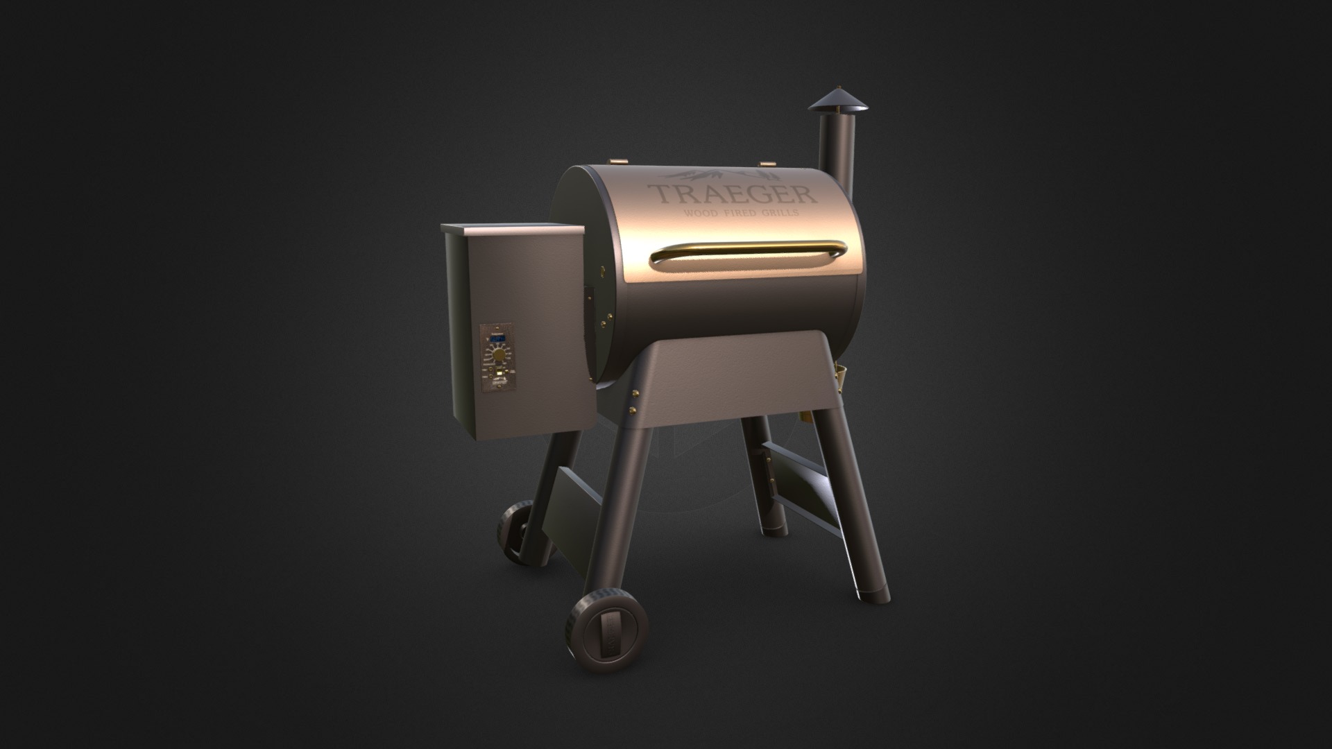 3D model Traeger Pro Series - This is a 3D model of the Traeger Pro Series. The 3D model is about a small metal device.