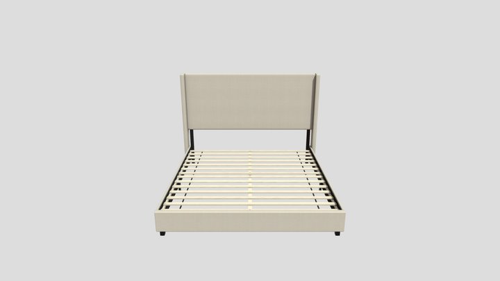 Bed frame beige 3D Model