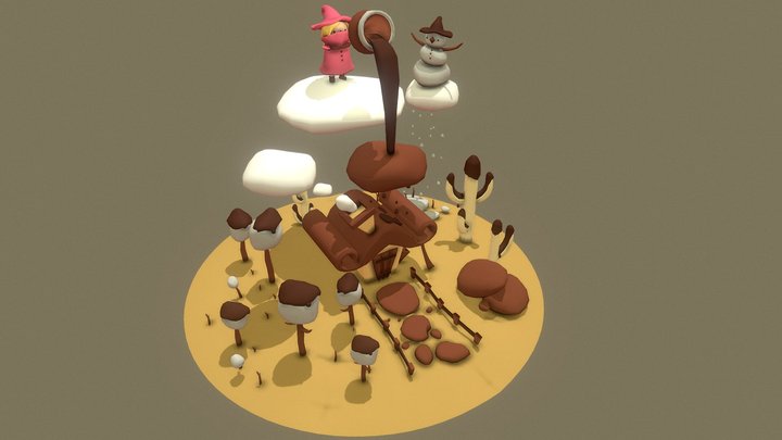 Chocolate Desert 3D Model