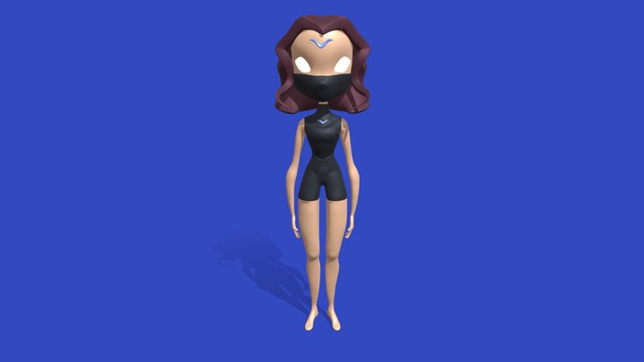 Masked Girl 3D Model