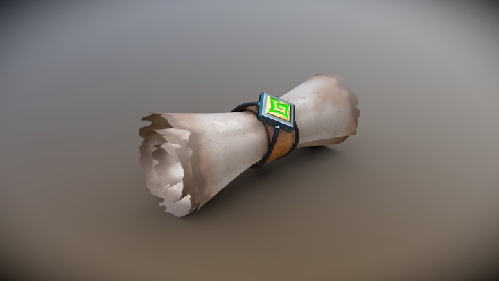 Scroll Map 3D Model