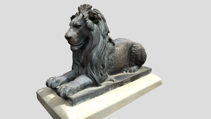 Cast Iron Lion from J.J DUCEL at Palacio Vergara 3D Model