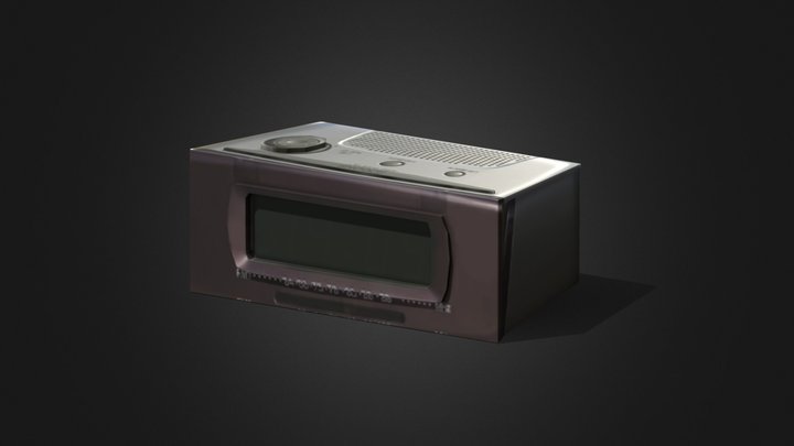 Retro Digital Radio Alarm Clock (PSX) 3D Model