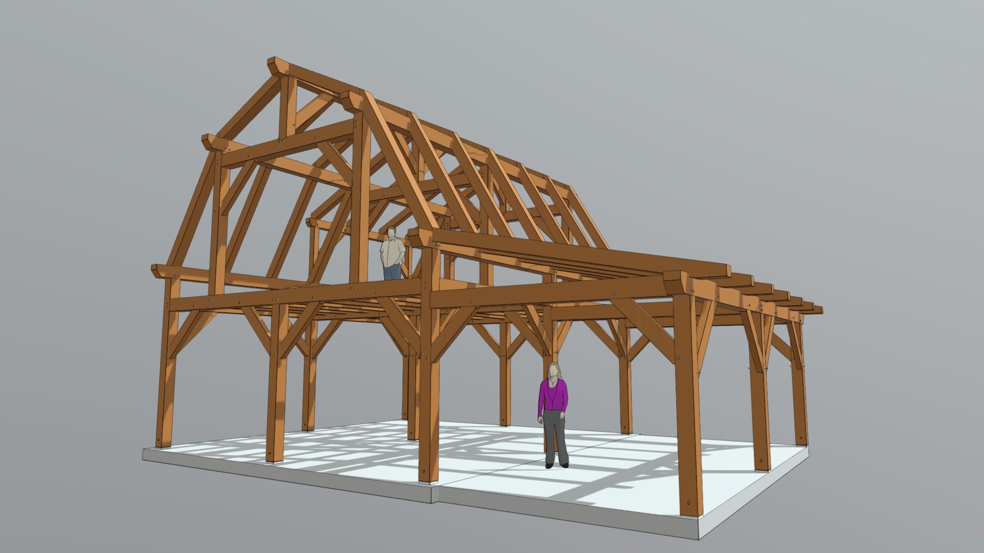 22x24 Gambrel Roof Plan (43611) - 3D model by Timber Frame HQ ...
