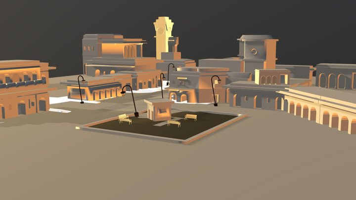 ciudad escenario 3D Model