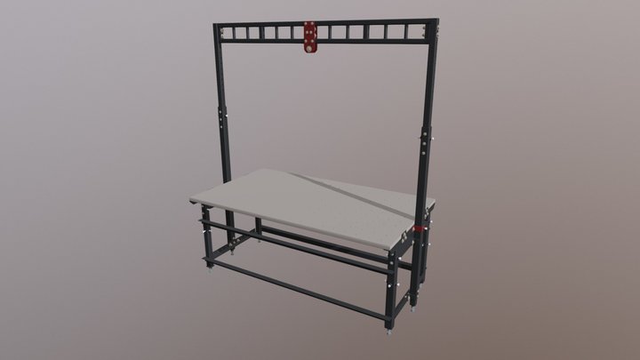 Weld Table with Overhead Hoist 3D Model