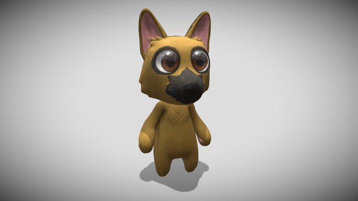 Chibi German Shepherd Dog 3D Model
