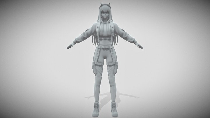Street Girl Zero Two 3D Model