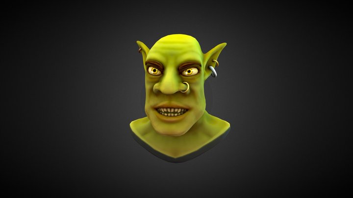 Stylized Goblin Bust 3D Model