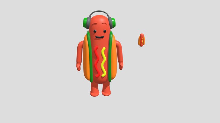 Snapchat Dancing Hotdog 3D Model