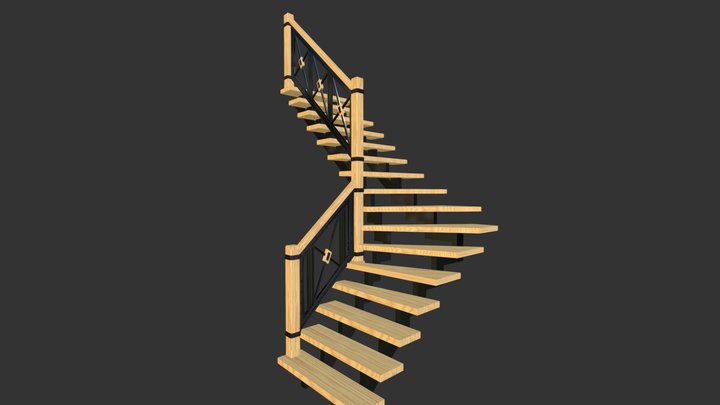Country style stair 3D Model
