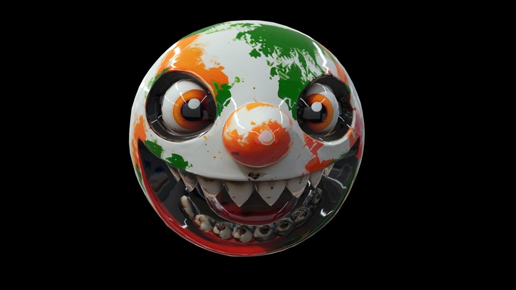 Clown ball 3d model 2