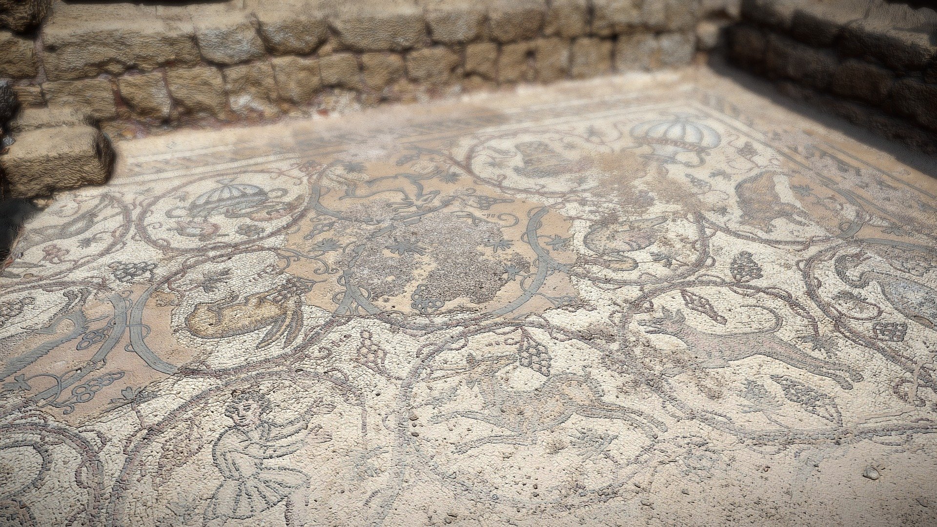 Antique floor mosaic