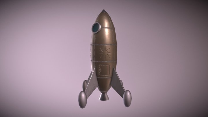 Game Ready Toy Rocket 2 low poly 3D Model