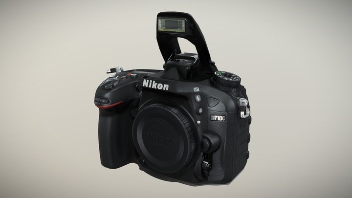 Nikon D7100 DSLR camera 3D Model