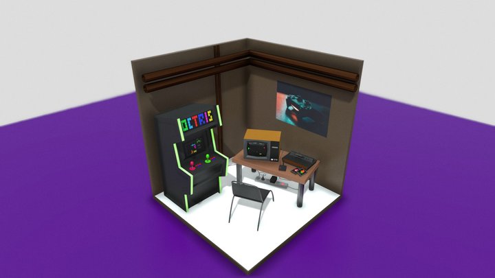 [Isometric]MiniArcadeRoom 3D Model
