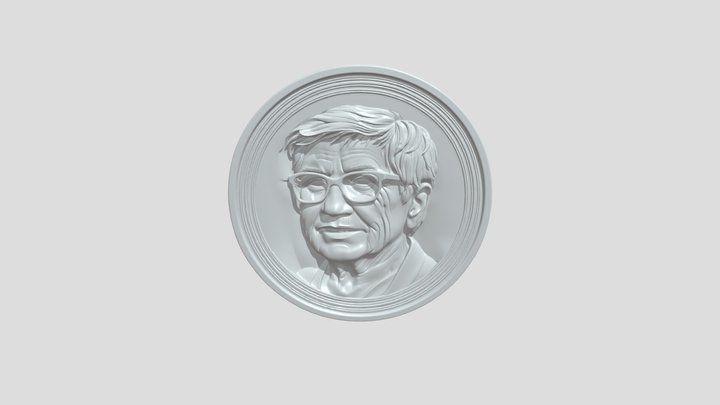 Copper coin featuring an engraved elderly man's
