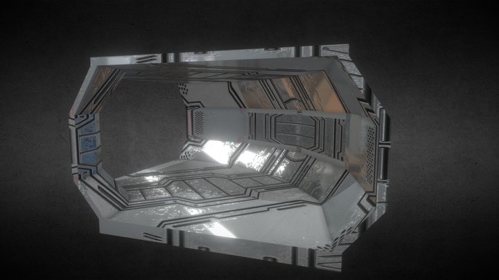 Modular Hallway L 90° Small Type 01 – Free 3D Model STL