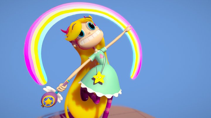 Star Vs the forces of evil - Happy Rainbow 3D Model