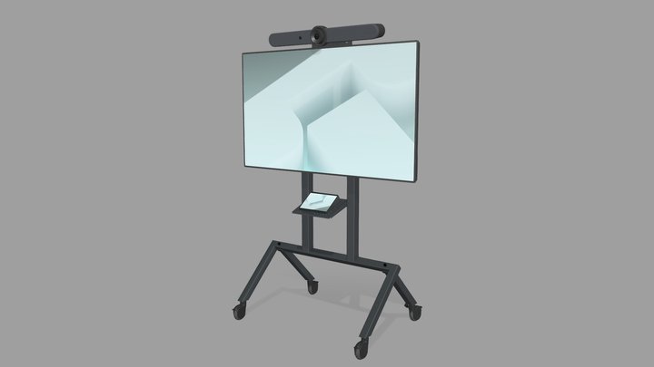 H730 Heckler AV Cart Prime BG Logitech Rally Bar 3D Model