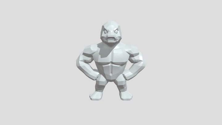 Muscular yellow duck figure 3D Model